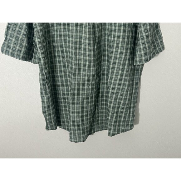 NWT Green Hollister Plaid Button Down Short Sleeve Shirt Men’s - Picture 9 of 13